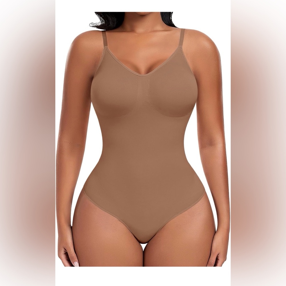 Werena Seamless Brown Thong Bodysuit Shapewear NWT XL